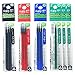 Pilot Gel Ink Refills for FriXion Ball 4 Gel Ink Multi Pen, 0.5mm, Black/Blue/Red/Green Ink, 6 Packs 12 refills total Value Set