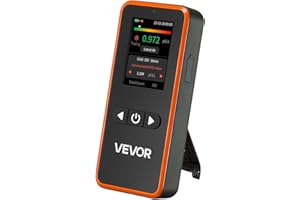 VEVOR Radon Detector, 3.3Bq to 37kBq/m³ Measurement Range, Battery Powered Air Quality & Humidity Monitor, CO2 VOC Portable R