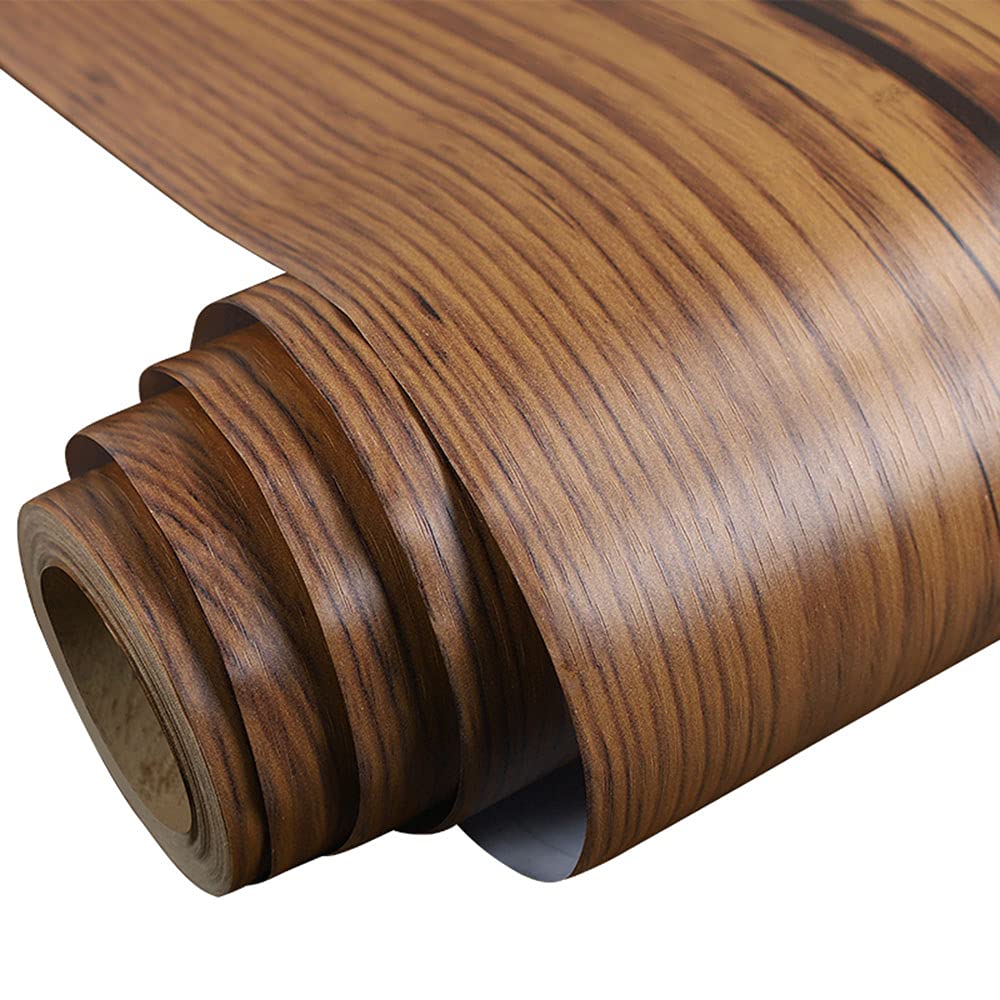 AINIPOETRY Self Adhesive Vinyl Faux Wood Grain Wallpaper 15.7"x117" for Kitchen Cabinets Door Table Cupboard Desk Walls Carfts Removable