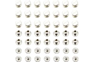 CEEYSEE 100Pcs(50Set) Silvery Chicago Screws Assorted Kit M5 x 5mm Nail Rivet Chicago Button for DIY Leather Decoration Bookbinding Round Flat Head Stud Screw (M5 x 5mm)