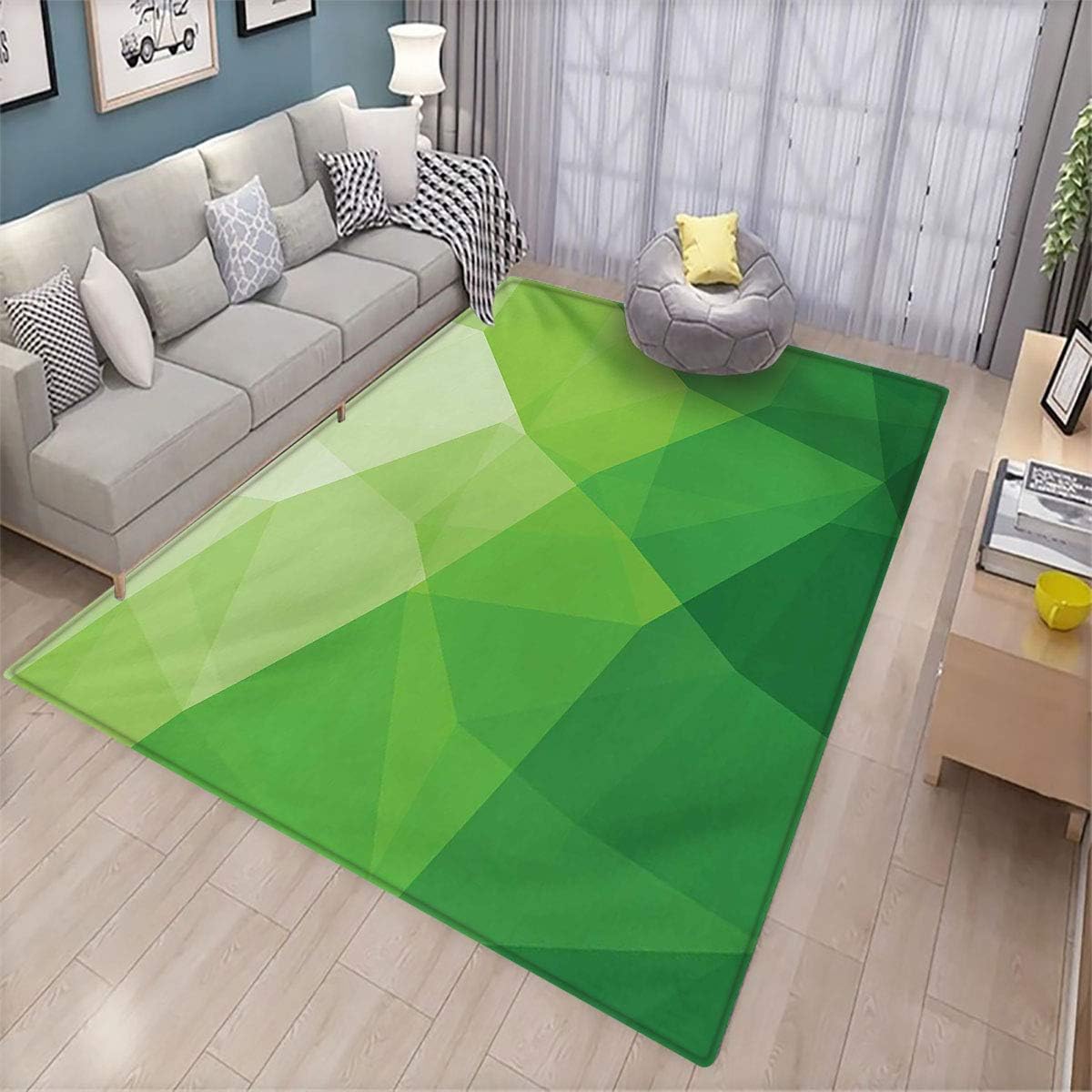 Green Joker Floor mat Abstract Triangle Fractal Pattern in