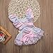 Baby Girl Tie Dye Outfit Gradient Ruffle Criss Cross Back Bowknot Romper Tutu Dress Jumpsuit Toddler Valentine Gift (12-18 Months, A)