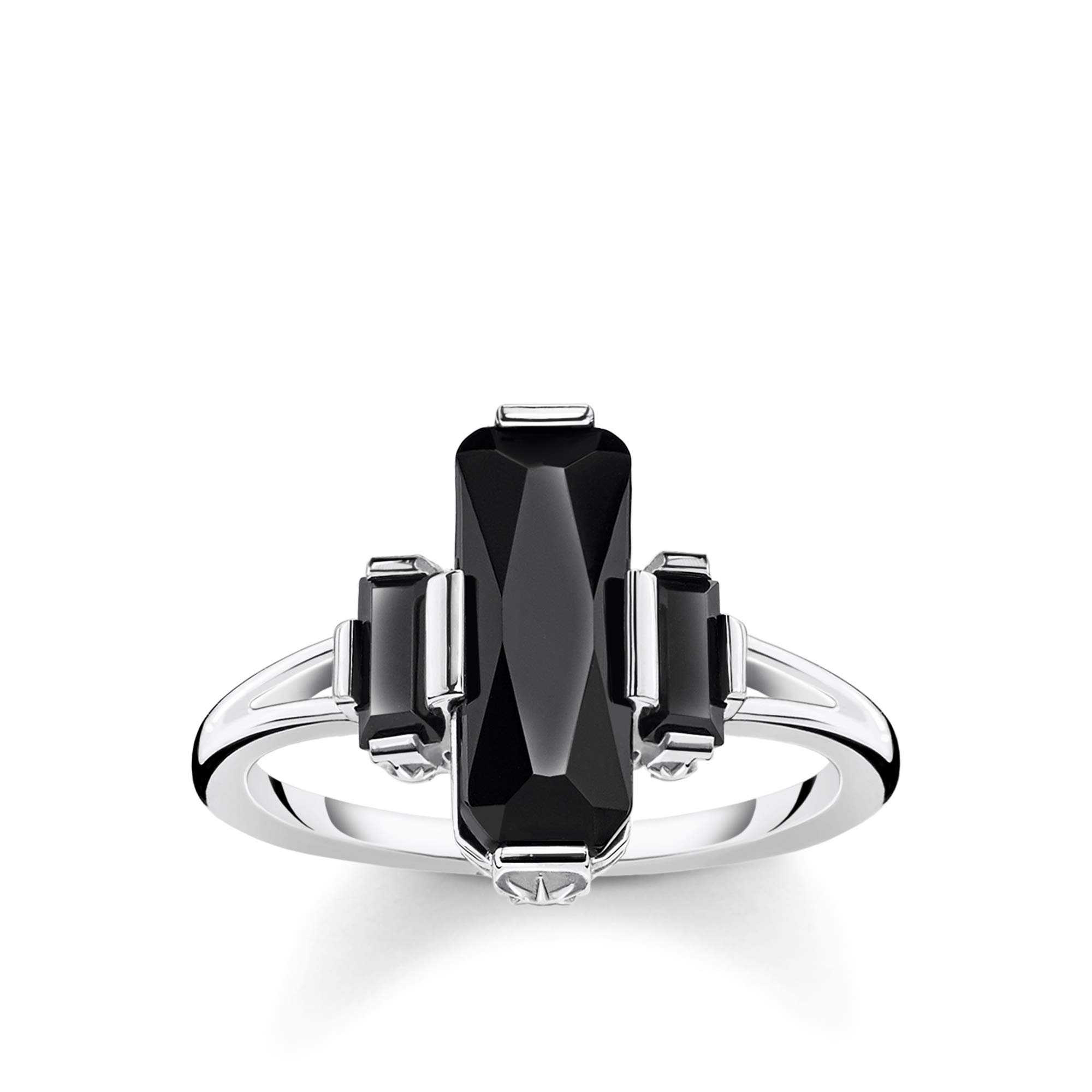 Thomas Sabo Ring Black Stones 925 Sterling Silver TR2267-641-11-56