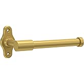 Franklin Brass Calloway (1-Pack) Toilet Paper Holder Satin Gold Euro Tissue Roll Holder Single Post Toilet Tissue Holder Wall