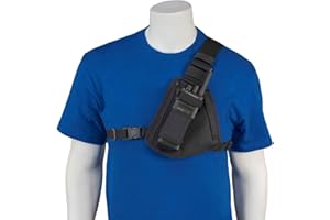HOLSTERGUY RCH-101B Radio Chest Harness Chest Pack Shoulder Radio Holster with an Adjustable Single Radio Pouch for Motorola Handheld Two-Way Radios and Walkie Talkies RCH-101B Made in USA