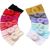 Qandsweet Baby Headbands Circle Bows Knotted Soft Silk Nylon Headwraps For Newborn Infant Toddlers Girl Kids
