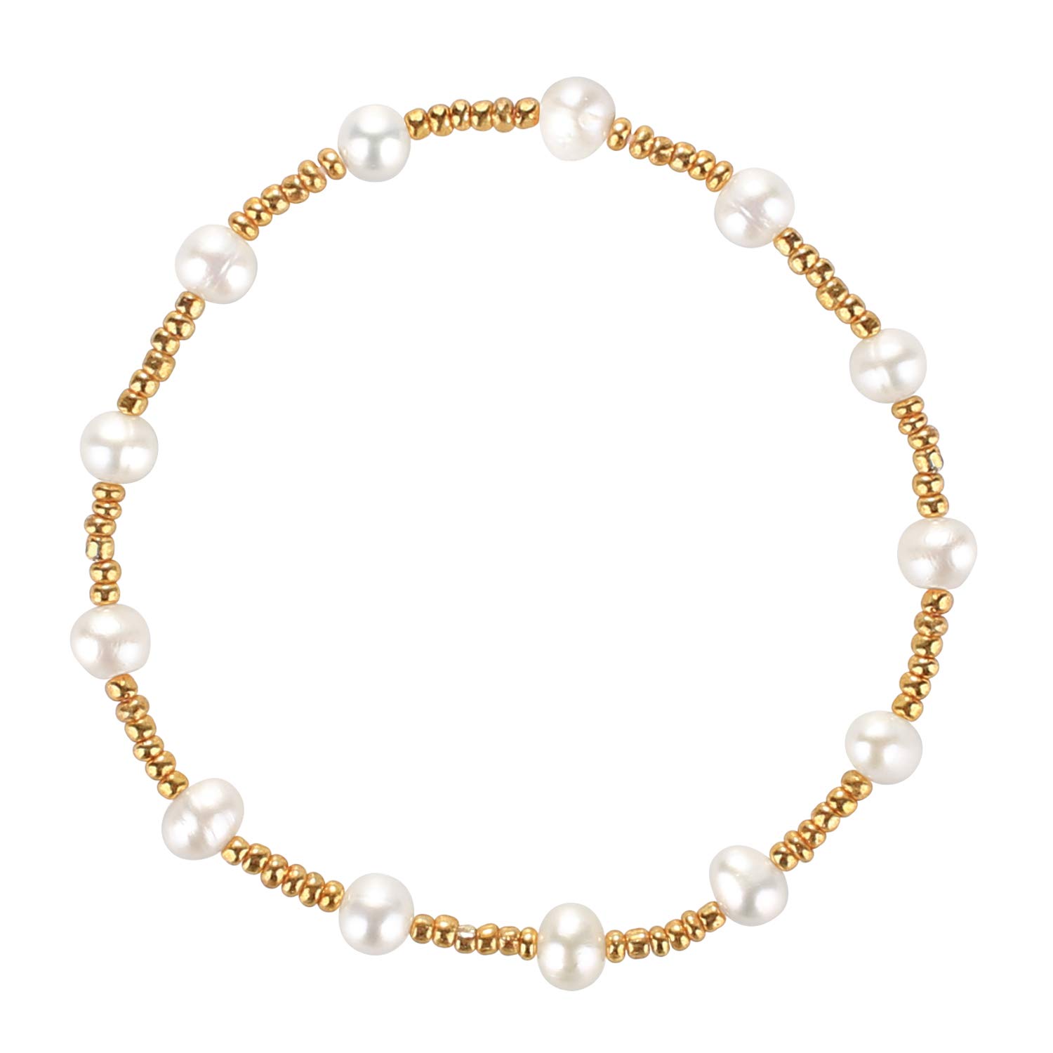 KELITCH Boho Stretch Bracelets Shell Pearl Beaded Bracelets Women Strand Bracelets Fashion