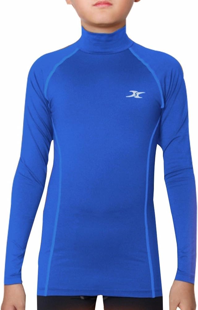 Thermal Underwear Kids Mock Turtleneck Shirts Compression Tops Base Layer NLK: Clothing