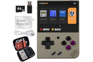 YIMIDO Miyoo Mini Plus Portable Game Console 3.5 Inch Retro Handheld Game Console Support 10,000+ Games, with Storage bag (Gray 64G)