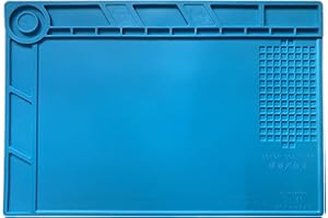 Magnetic Silicone Soldering Mat 13.8 x 9.8 inch Repair Work Pad for Solder Iron Workbench Protenction - Heat Resistant 932°F