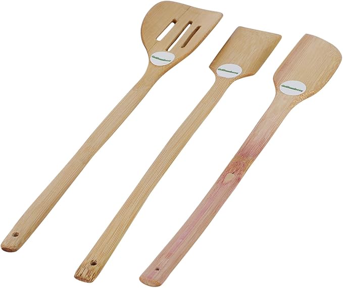 GoBamboos EcoFriendly Handmade Bamboo Spatulas Set of 3 Amazon.in