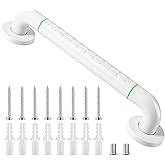 Grab Bars for Bathtubs and Showers, 16 Inch Anti Slip Bathroom Safety Shower Handles for Seniors Handicap Elderly Assistance, Hand Rails for Toilet Walls Bath Tub, 1" Stainless Steel Handrail（White）