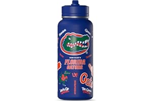 Hydrapeak Officially Licensed Florida Gators 32 oz Active Water Bottle with Straw Lid Reusable Stainless Steel Double Wall Insulated Sports Gift