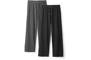 DAVID ARCHY Men's Pajama Pants Cotton Comfy Sleep Bottoms, Lightweight Lounge Pants with Pockets Soft Sleepwear PJs, 2 Pack