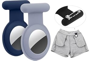 WALLFID Airtag Hidden GPS Tracker Case,Airtag for Kids,Elderly,Pet,Clothing (Navy Blue&Blue)(not GPS Included)