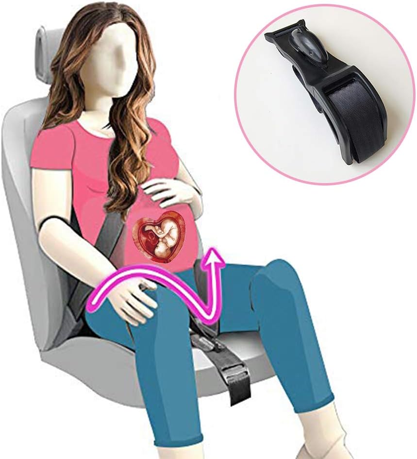 Pregnancy Seat Belt, Joso Car Seat Belt Adjuster for Pregnant Moms, Bump Belt Maternity Driving Safety Belt, Comfort & Safety Protect Unborn Baby & Surgical Recovery – Black