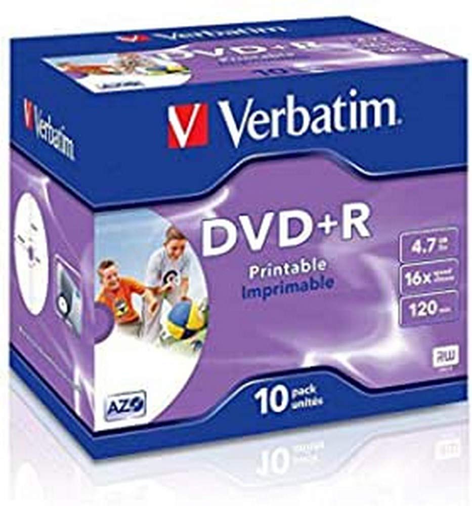 Verbatim 43508 16x Printable DVD+R - Jewel Cased 10 Pack