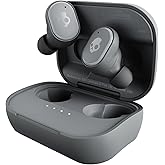 Skullcandy Grind Wireless Earbuds, Bluetooth Headphones, Up to 40 Hours Battery, Noise Isolating Fit, Microphone for iPhone Android, Customizable via Skull-iQ App - Chill Grey