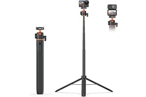 VRIG 55" Action Camera Selfie Stick Tripod for DJI Osmo Action 6/ Osmo Nano, Dual-Direction Magnetic Quick Release Adapter, 3