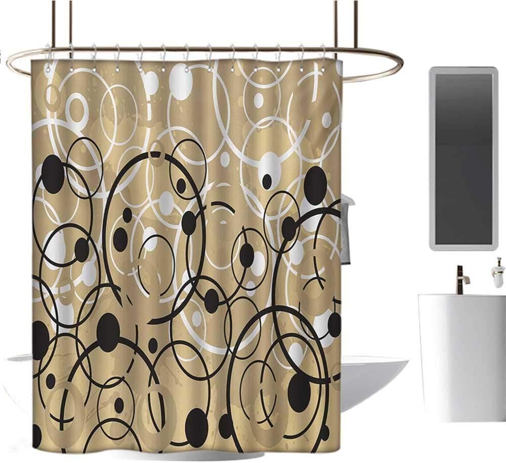 Stevenhome Tan Custom Made Shower Curtain Funky Grungy Composition with
