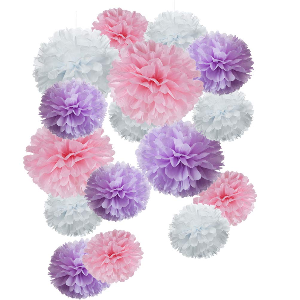 Buy Paper Flower Tissue Pom Poms Baby Shower Party Favors (pink,purple