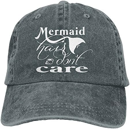 Unisex Mermaid Hair Don't Care-1 Vintage Jeans Baseball Cap Classic Cotton Dad Hat Adjustable Plain Cap