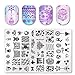 Christmas Nail Stamping Plates Nail Art Stamping Kits With Jelly Stamper and Scraper -DAODER 3pcs Larger Size Winter Nail Plates Snowflake Pattern Trees Stocking Image Templates Nail Art Design