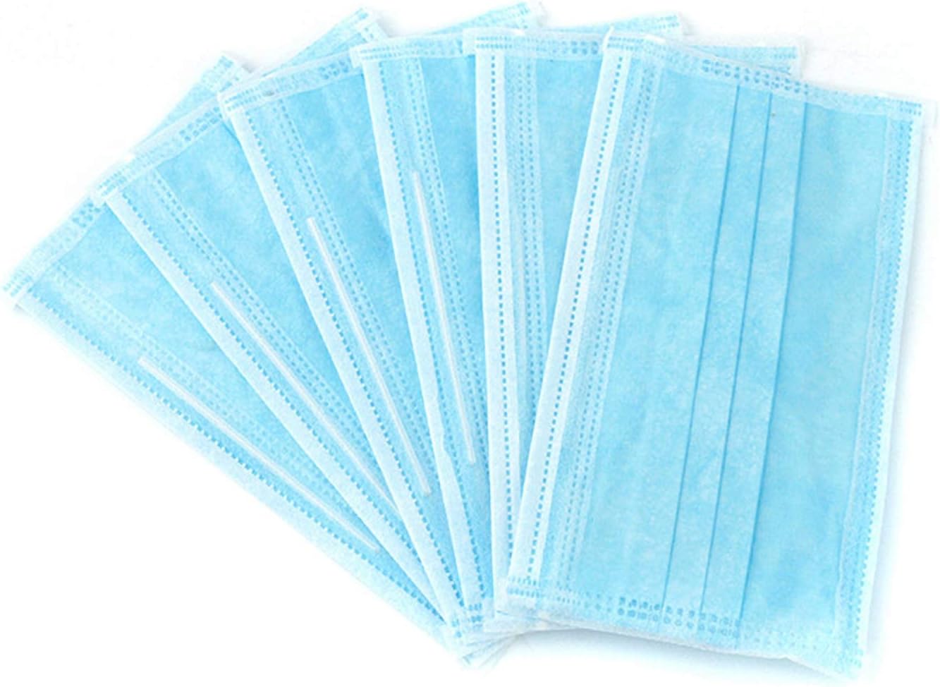 100 Pcs Disposable Earloop Face Masks Dental Surgical Hypoallergenic Breathability Comfort-Great for People with Allergies and The Flu