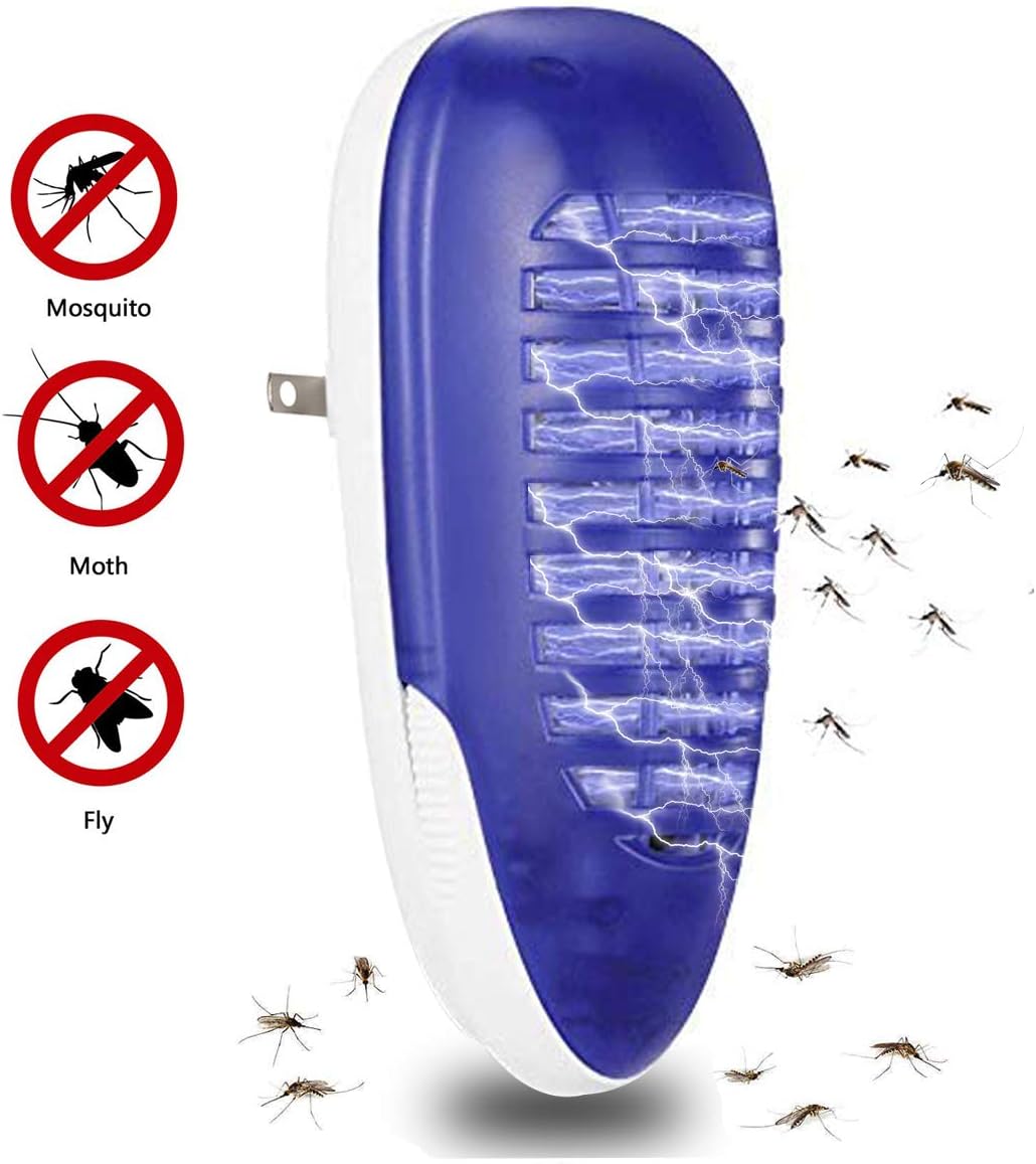 Bug Zapper,Plug in Electronic Insect Killer Indoor Mosquito Killer Lure Lamp Pest Control,4W Mosquito Killer Lamp Eliminates Most Flying Pests,for Kitchen,Bedroom,Patio (White)