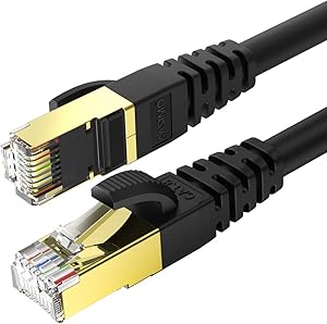 Ethernet Cable 3 ft Fastest Cat 8 Network Cable Internet Ethernet LAN Cable,High Speed 40Gbps 2000Mhz SFTP LAN Wire Internet Patch Cable with RJ45 Connector for Switch/Router/Home/Office