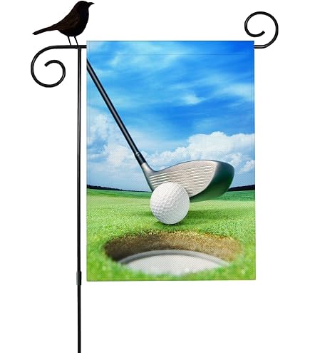 ShineSnow Gartenflagge Golfplatz-Sonnenuntergang – 71,1x101,6 Cm, Doppelseitig, Polyester, Für Terrasse & Garten