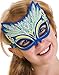 Fanciful Fabric Peacock Mask, 7''L Green