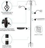Urban Deco Bird Feeding Station Kit Heavy Duty Pole with Multiple Hooks view 4