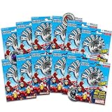 Marvel Superhero Blind Bags Party Favors Packs - 12 Super Hero Mystery Packs with Surprise Hubsnaps Toys (Party Supplies) (Blind Bags Set)