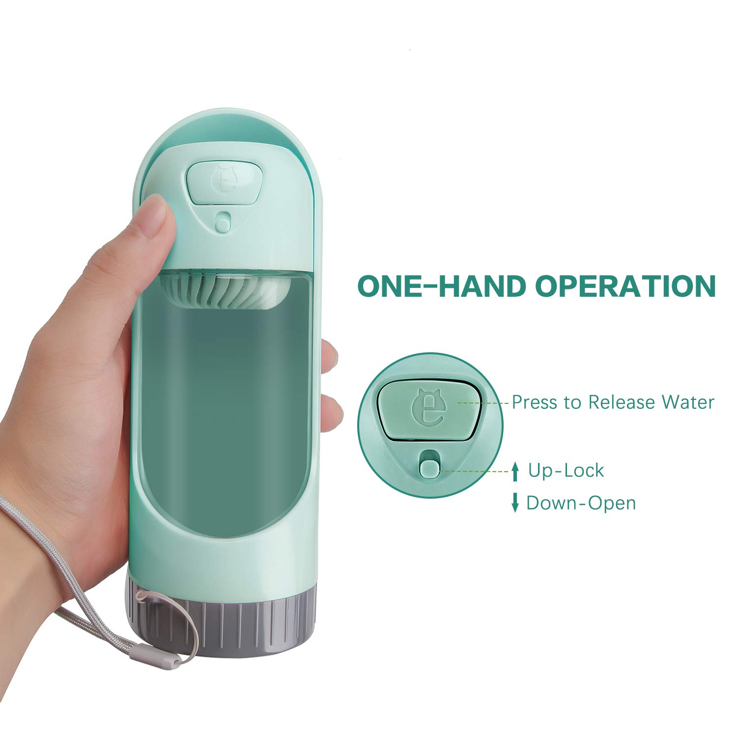 Dog Water Bottle, Leak Proof Drinking Bottle with Activated Carbon Filter, Portable Pet Travel Water Drink Cup Collapsible Water Dispenser Feeder, Safe and Durable for Small Cat Large Dog Outdoor