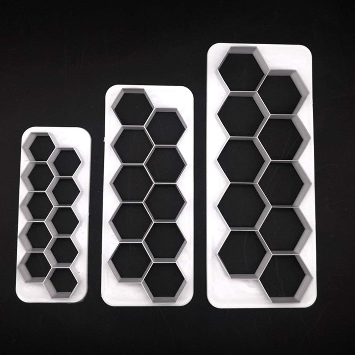 Rouku 3pcs Square Geometric Cutters Fondant Cookie Cutter Geometry Cake Mold Fondant Mold Cake Decorating Tools Baking