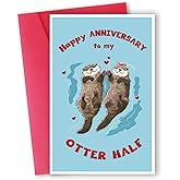 Hongshan Anniversary Card Gift for Wife, Husband,Boyfriend or Girlfriend,Romantic Anniversary Card for Men Women,Wedding Anniversary Cards for Him Her,Love Card for Couple