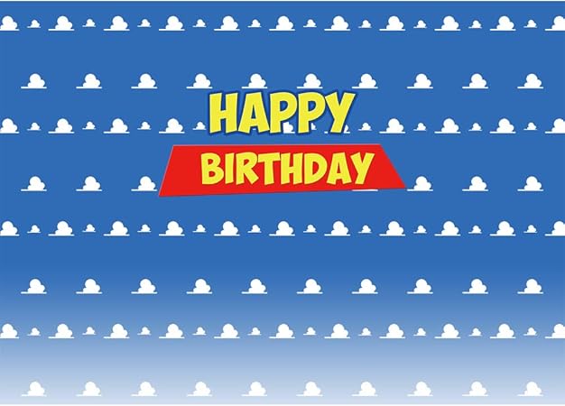 Amazon 写真背景 4 トイストーリー 7x5 ネイビーブルー ステップとリピート雲 写真背景 誕生日 カスタマイズ アンディの部屋 壁背景 子供用 パーティー用 バックペーパー 背景布 通販