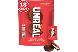 UNREAL Dark Chocolate Peanut Butter Cups (Value Size Bag) | Vegan, 5g Sugar | Gluten Free, Fair Trade, Non-GMO | 9.5oz