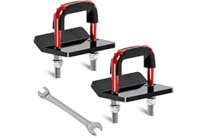 EilxMag Hitch Tightener, Heavy Duty Anti Rattle Hitch Stabilizer for 2" Hitch, Trailer Hitch Stabilizer with Rubber Isolator & Wrench for Hitch Mount, Cargo Carrier, Bike Rack (2 Packs, Red & Black)