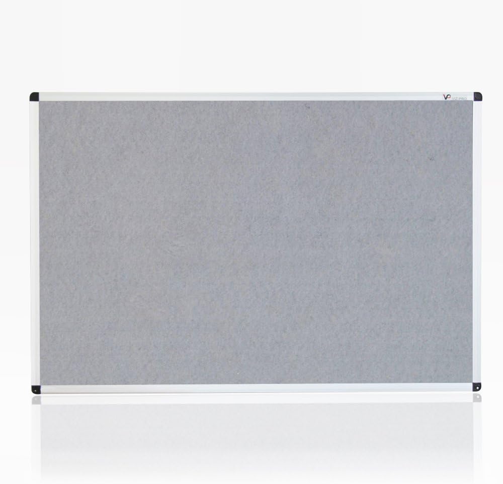 VIZ-PRO Notice Board Felt Grey, Silver Aluminium Frame, 90 X 60 cm - Image 5