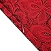 HiQueen Women's Floral Detail Crochet Midi Dress (Red, S)