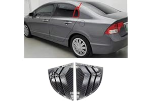 fitfoyo Rear Side Window Louvers Air Vent Scoop Shades Cover Blinds Trim for Honda Civic 2006 2007 2008 2009 2010 2011 Carbon
