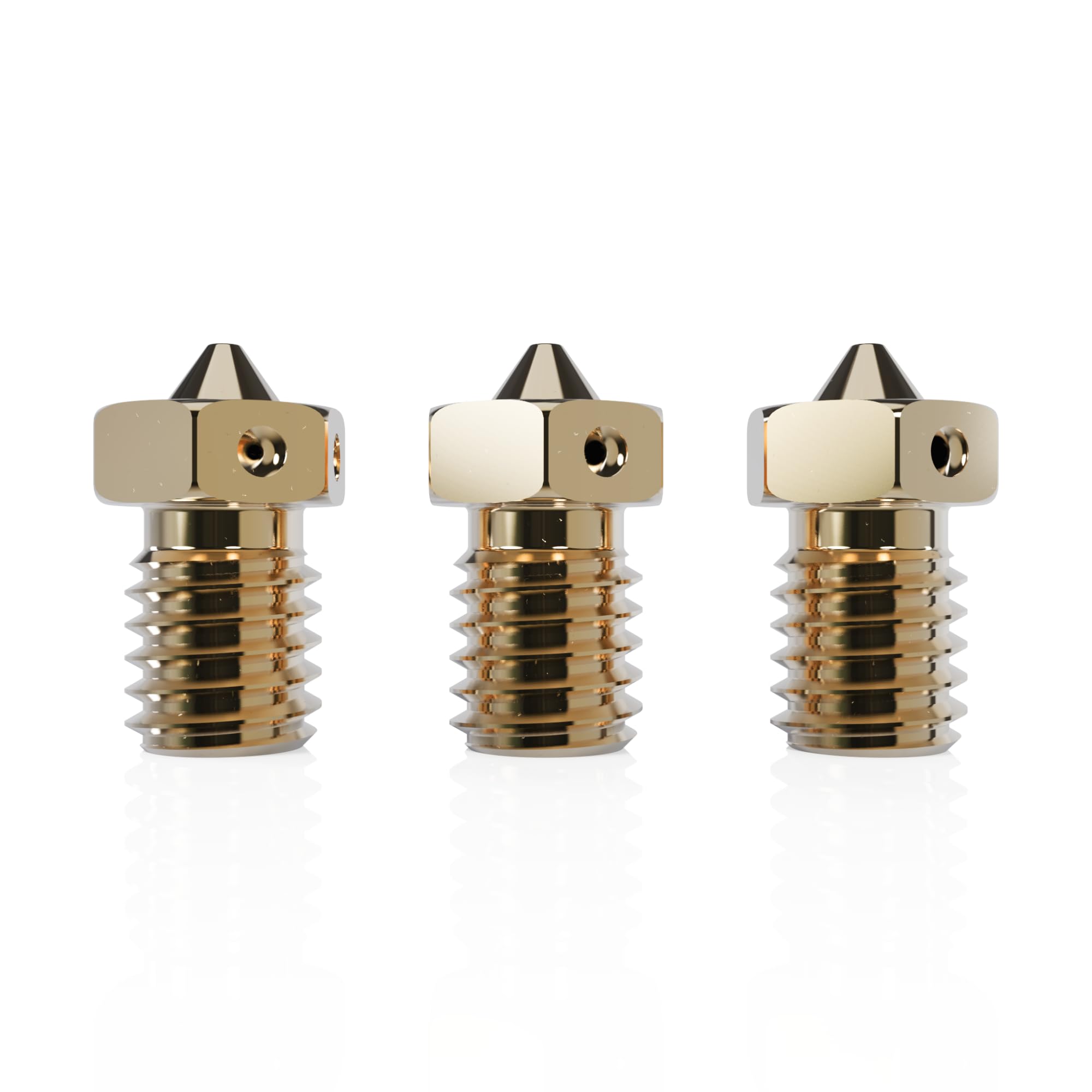 E3D Genuine V6 Triple Pack 1.75mm Brass Nozzles, M6 Threaded, Upgrade For 3D Printing. Sizes Included - 3 x 0.4mm.