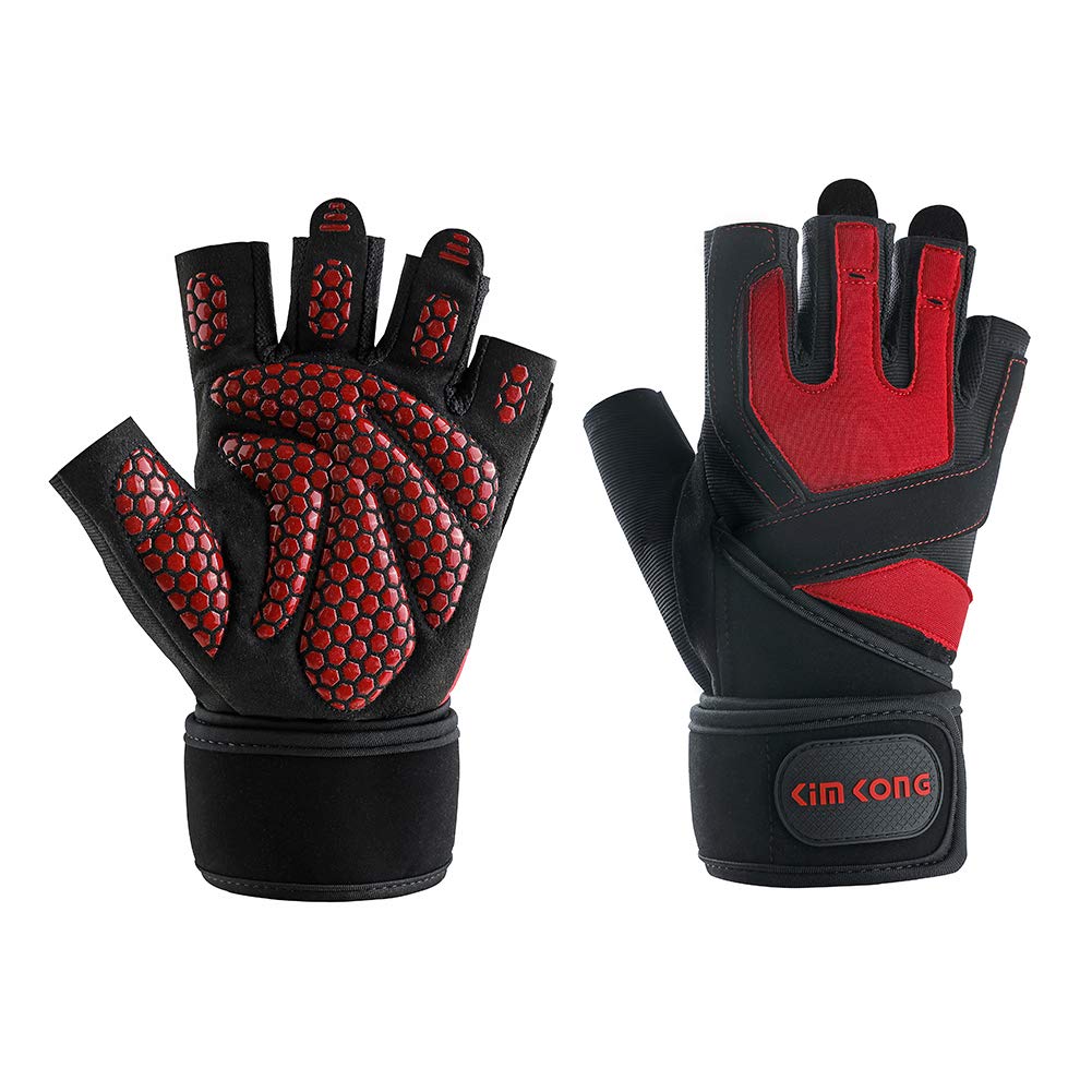  Gym Gloves Fingerless Wrist Wrap Durable