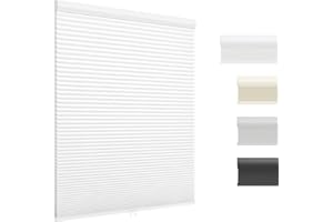 UNISHADES Light Filtering Cordless Cellular Shades, Honeycomb Blinds for Indoor Windows, for Window Size 27" W × 48" H White