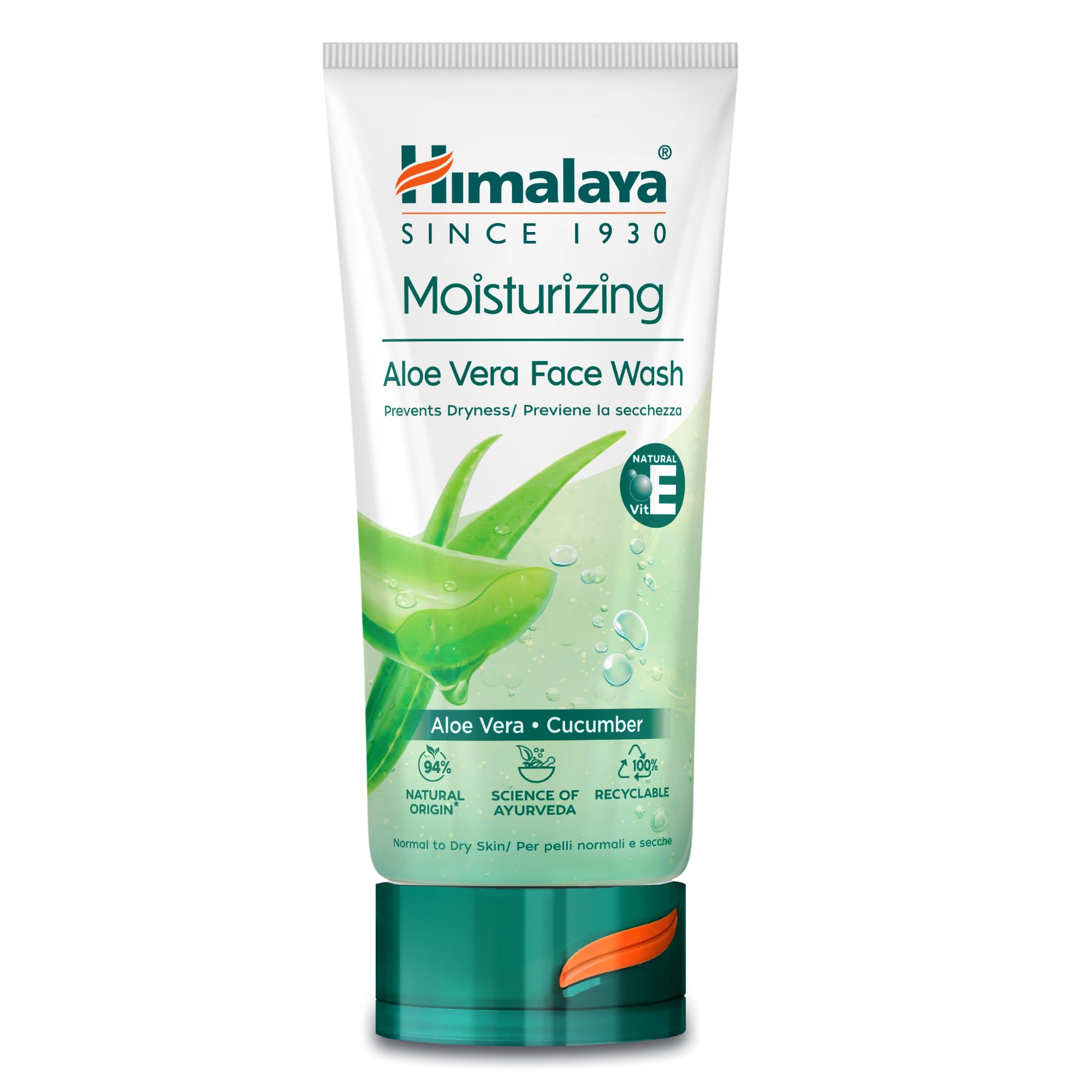 Himalaya Moisturizing Aloe Vera Face Wash,Cleanses, Soothes and Nourishes Skin, For Normal to Oily Skin- 150ml (Pack of 2)