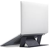 MOFT Laptop Stand for Desk, Adhesive MacBook Computer Stand with 2 Adjustable Viewing Angles, Foldable and Portable Laptop Riser Compatible with 11"-16" Laptops, Black(Adhesive Version)