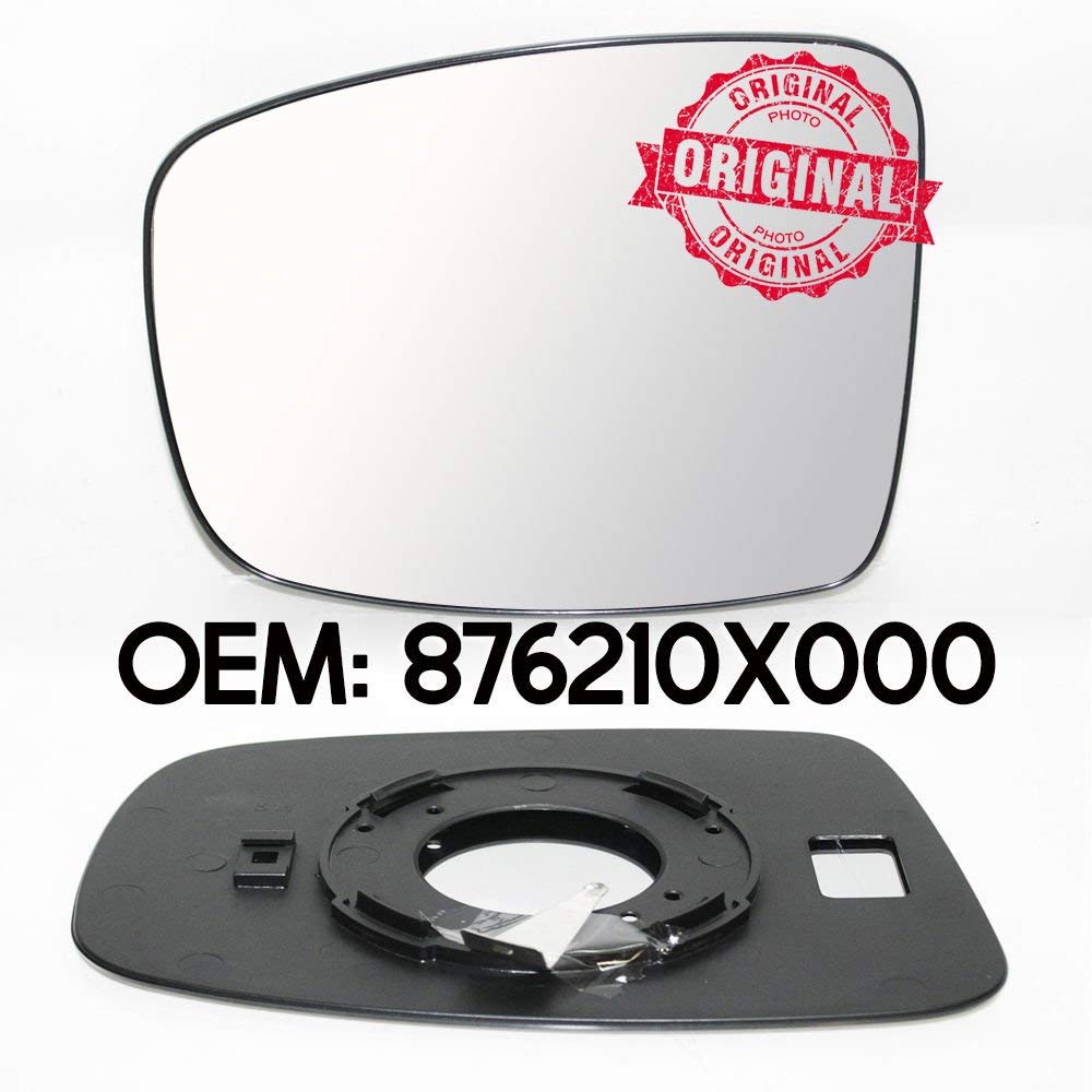Left Side Wing Mirror Glass & Base Non Heated Compatible With i10 2008 Onwards OEM 876210X000