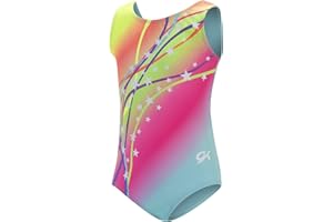 GK Stars Gymnastics & Dance Leotard for Girls and Toddlers - Activewear One Piece Outfit in Fun Colorful Prints